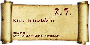 Kiss Trisztán névjegykártya